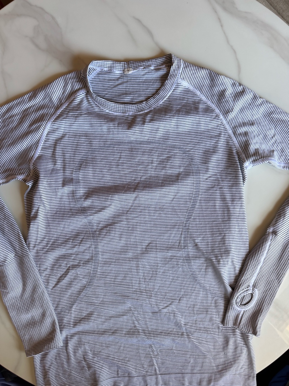 Lululemon Swiftly Tech Long Sleeve Striped Performance Top Estimated M/L